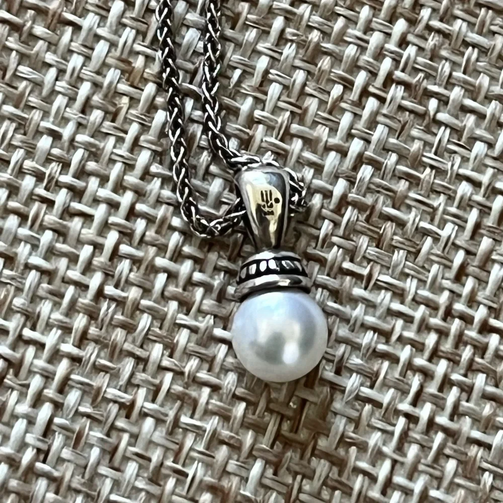 James Avery Sterling Silver Pearl Pendant Necklace - White - Picture 6 of 7